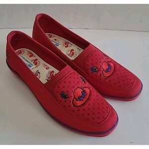 Grasshoppers By‎ Keds Red Hat Society Slip On low Wedge Shoes Red Size 7M